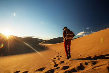 A tourist traveled through the desert