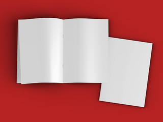 Open magazine in A4 format, vertical position. - 3d illustration