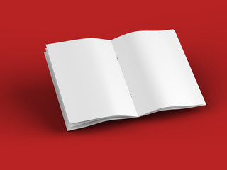 Open magazine in A4 format, vertical position. - 3d illustration - obrazy, fototapety, plakaty