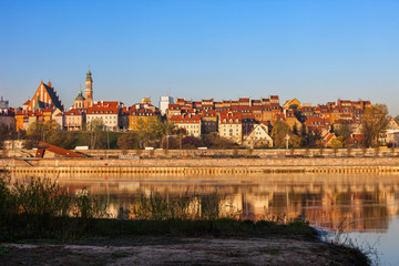 Warsaw City Skyline Old Town River View