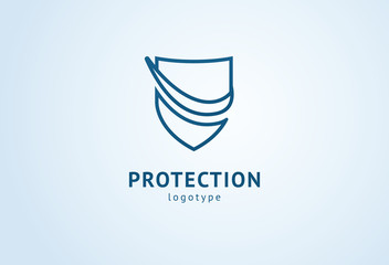 Shield icon. Vector flat style illustration Abstract business security Agency logo template. Logo concept of antivirus, protection, insurance, privacy, guard.