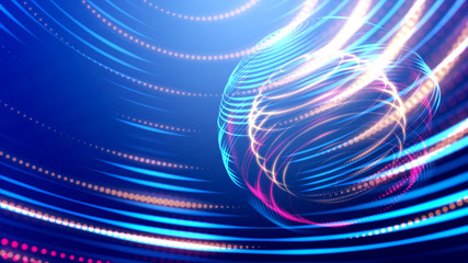 Future business investing in world cyber technology in digital space 3D rendering background,...