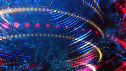Future business AI investing metaverse world cyber technology in digital space 3D background, colorful global power energy IOT internet and technology crypto currency, NFT, blockchain, metaverse