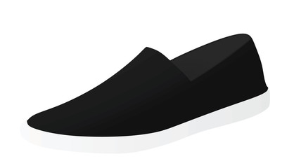 Black  loafer shoe. vector illustration