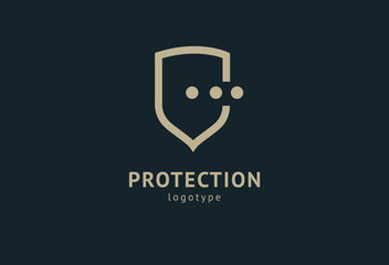 Shield icon. Vector flat style illustration Abstract business security Agency logo template. Logo concept of antivirus, protection, insurance, privacy, guard.