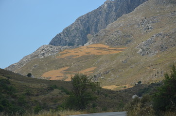 Greece Crete landscape mountains road panorama sea shore sun beach