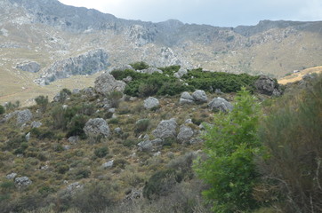 Greece Crete landscape mountains road panorama sea shore sun beach