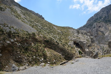 Greece Crete landscape mountains road panorama sea shore sun beach