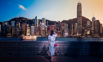 Young woman visit Hong Kong 