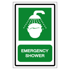 Emergency Shower Symbol Sign, Vector Illustration, Isolate On White Background Label. EPS10
