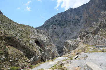 Greece Crete landscape mountains road panorama sea shore sun beach
