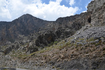 Greece Crete landscape mountains road panorama sea shore sun beach