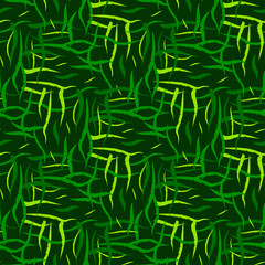 Foliate seamless pattern. Green abstract leaves background
