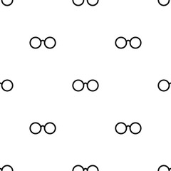 Seamless pattern with black funny Hipster Glasses.