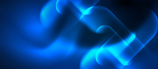 Blue neon round shapes techno background