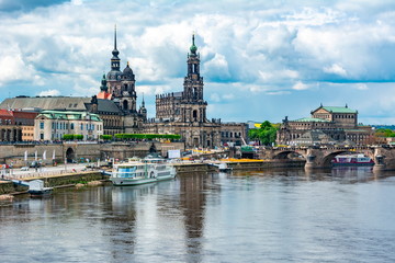 Dresden cityscape and Elbe river, Germany