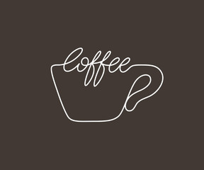 Coffee logo emblem design. Vector sign with lettering and cup symbol