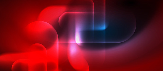 Blue neon round shapes techno background