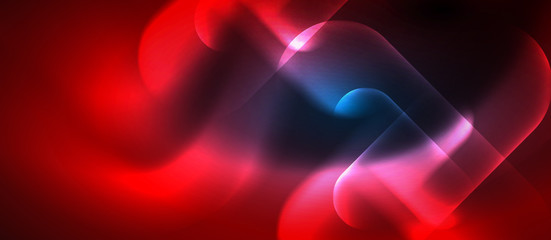 Blue neon round shapes techno background