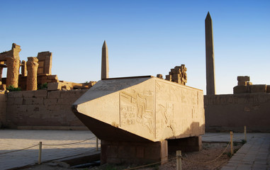  Karnak Temple, big obelisk on display, Luxor, Egypt
