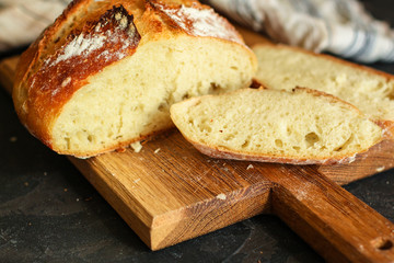 bread wheat (fresh pastries snack). food background. top
