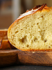 bread wheat (fresh pastries snack). food background. top