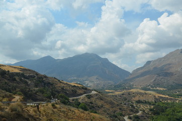 Greece Crete landscape mountains road panorama sea shore sun beach