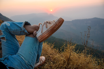 sleeping by the sunset.