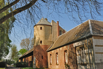 Fototapeta premium Abbazia benedettina di St. Paul a Wisques, Pas-de-Calais, Hauts-de-France, 