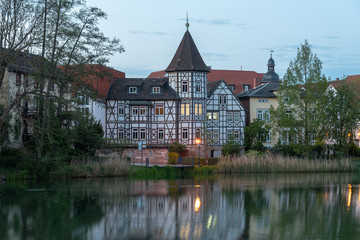 Obraz premium Fachwerkhaus am Burgsee in Bad Salzungen