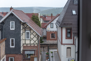 Typische Wohnhäuser in Bad Salzungen, Thüringen