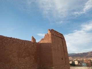 historical abandoned kasbah in tinghir city in morocco