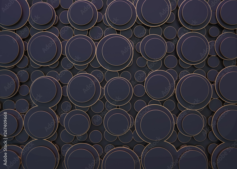 Poster abstract image of circles background. 3d