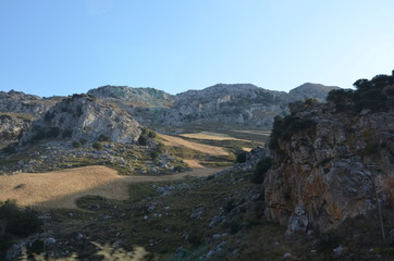 Greece Crete landscape mountains road panorama sea shore sun beach