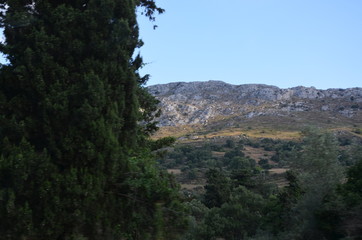 Greece Crete landscape mountains road panorama sea shore sun beach