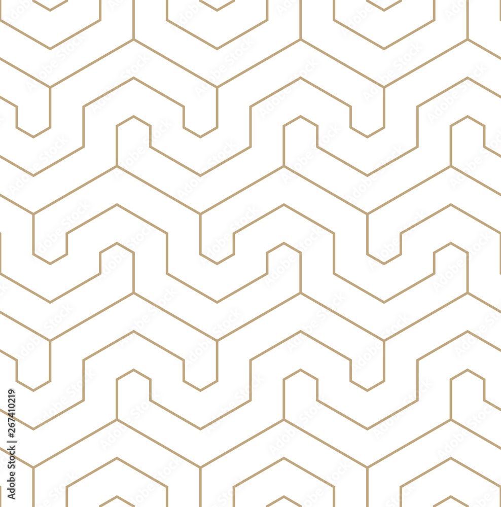 Poster Vector geometric gold pattern. Seamless modern linear pattern.