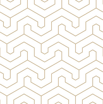 Vector Geometric Gold Pattern. Seamless Modern Linear Pattern.