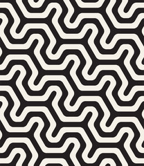 Seamless geometric monochrome pattern. Vector abstract background. Modern linear texture.