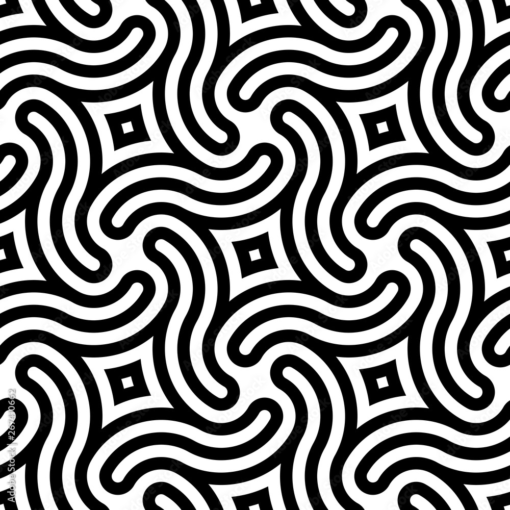 Aufkleber Vector geometric pattern. Seamless braided linear pattern.