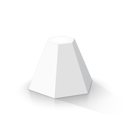 White frustum hexagonal pyramid