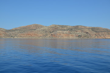 Greece Crete landscape mountains road panorama sea shore sun beach