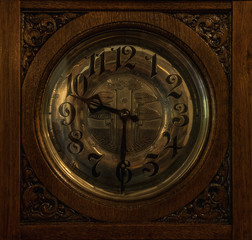 Fototapeta na wymiar Grandfather clock in wooden case