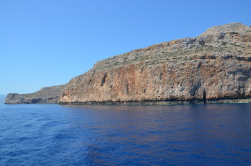 Greece Crete landscape mountains road panorama sea shore sun beach