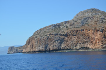 Fototapeta premium Greece Crete landscape mountains road panorama sea shore sun beach