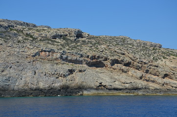 Greece Crete landscape mountains road panorama sea shore sun beach
