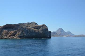 Greece Crete landscape mountains road panorama sea shore sun beach