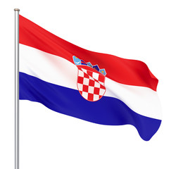 Croatia flag blowing in the wind. Background texture. 3d rendering, waving flag. - Illustratio