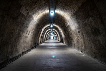Abandoned tunnel, 2 world war, architecture, minimalism
