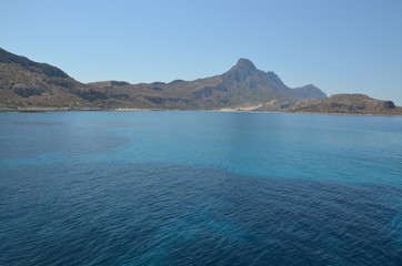 Greece Crete landscape mountains road panorama sea shore sun beach