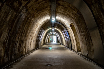Fototapeta na wymiar Abandoned tunnel, 2 world war, architecture, minimalism